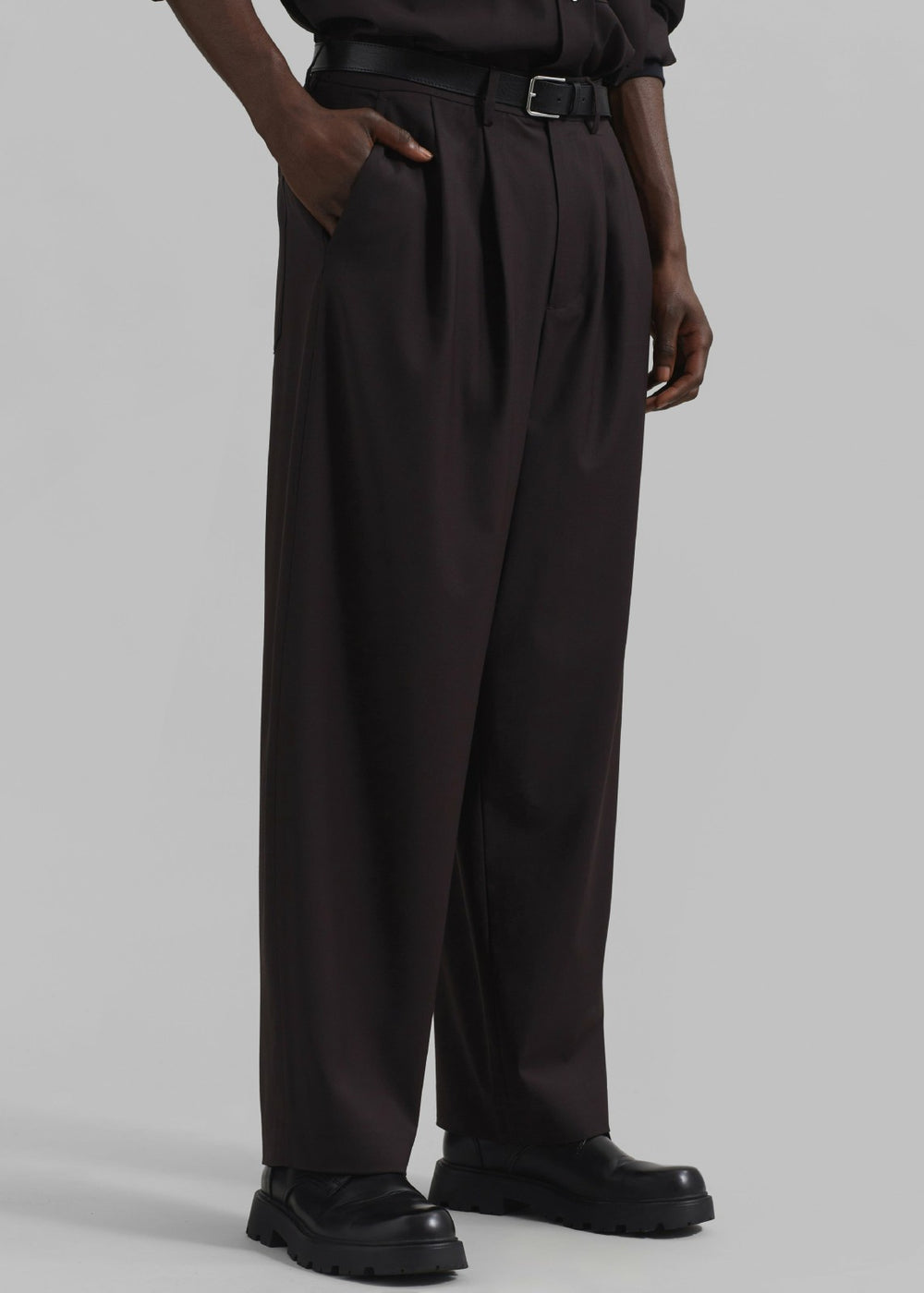 Dalton Wool Blend Trousers - Brown