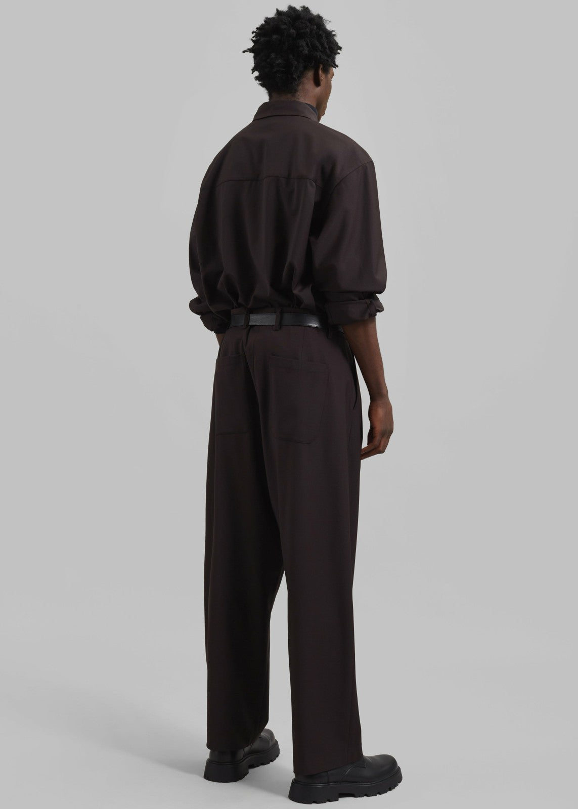 Dalton Wool Blend Trousers - Brown