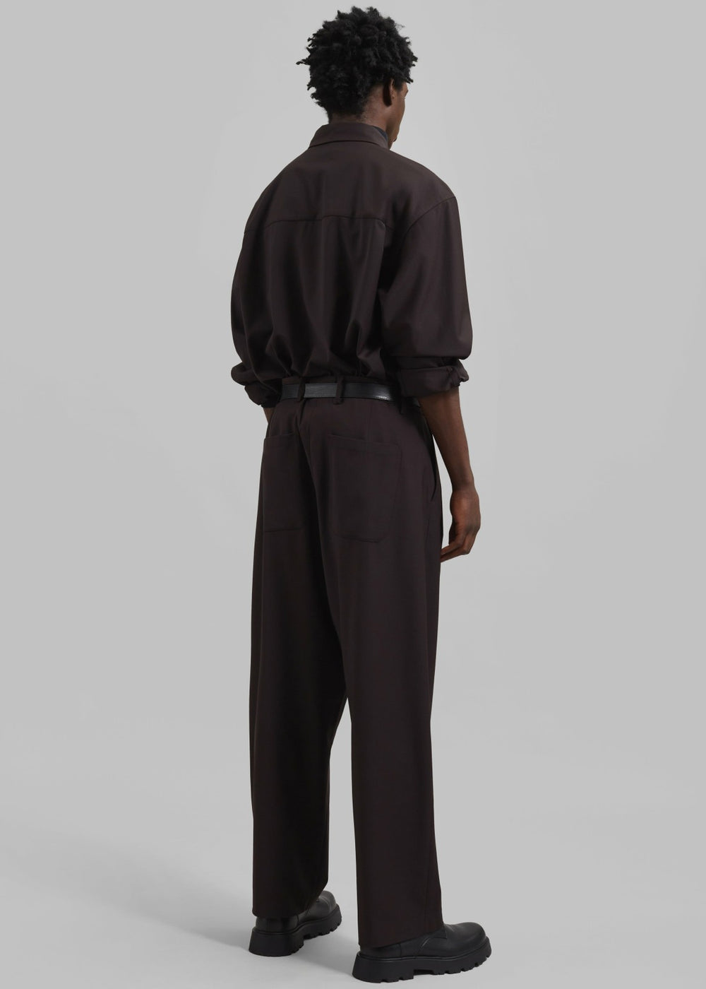 Dalton Wool Blend Trousers - Brown