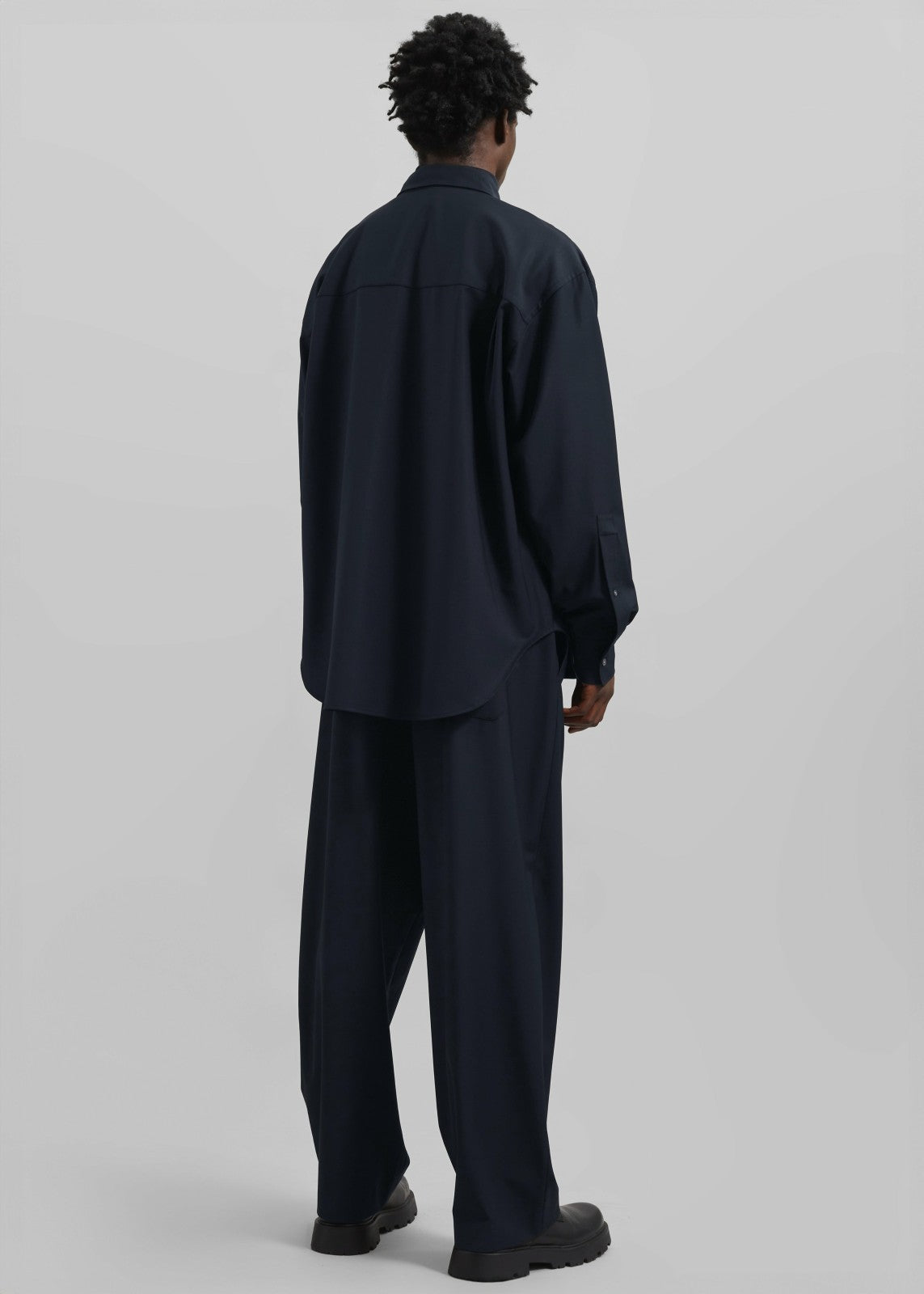 Dalton Wool Blend Shirt - Dark Navy