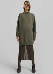 Maxine Knit Sweater Dress - Khaki