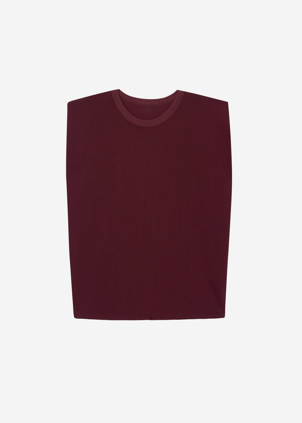 Eva Padded Shoulder Muscle T-Shirt - Burgundy