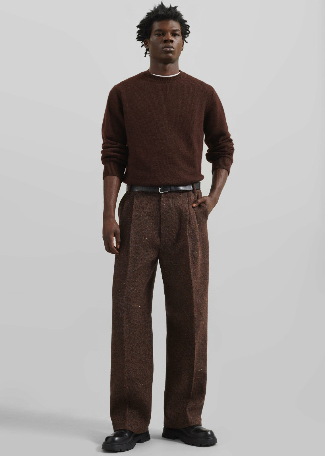 Beo Wool Suit Pants - Brown