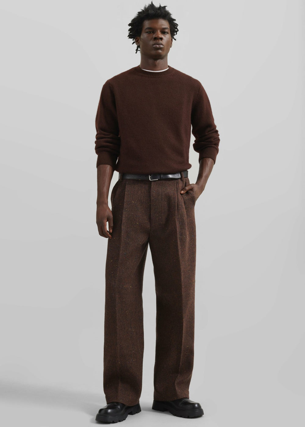 Beo Wool Suit Pants - Brown