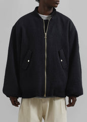 Astra Wool Bomber Jacket - Black