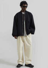 Astra Wool Bomber Jacket - Black