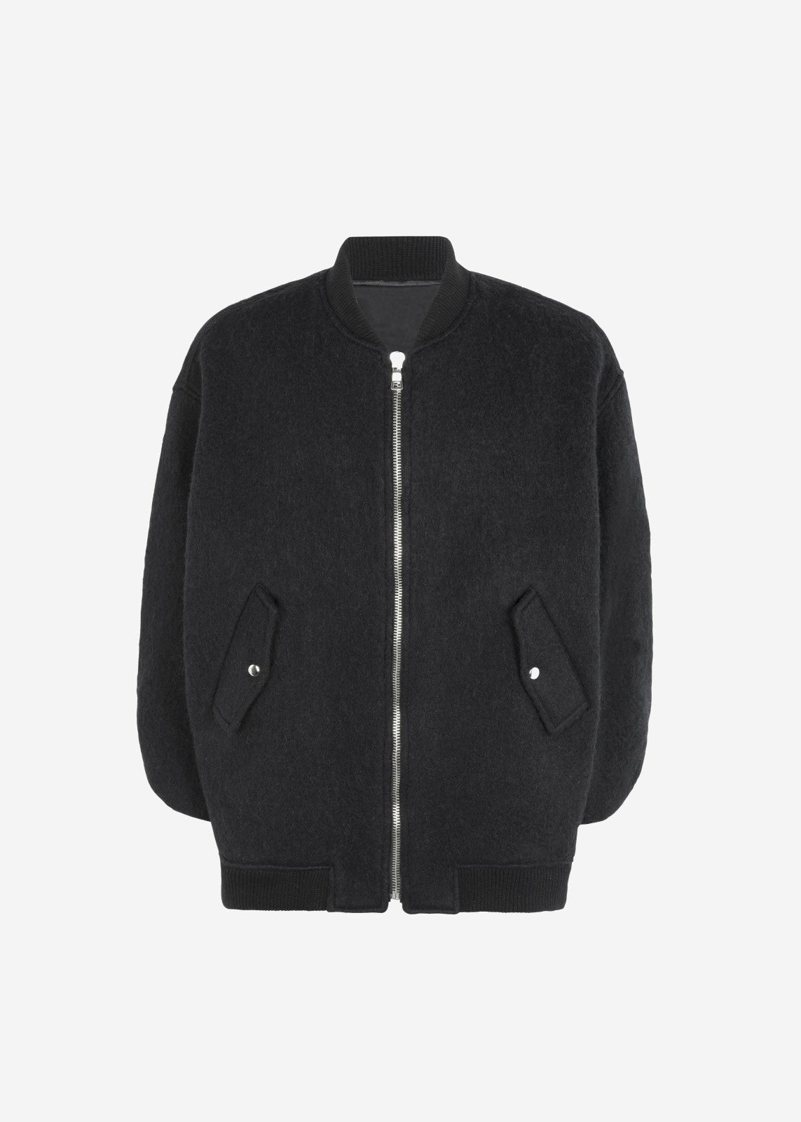 Astra Wool Bomber Jacket - Black