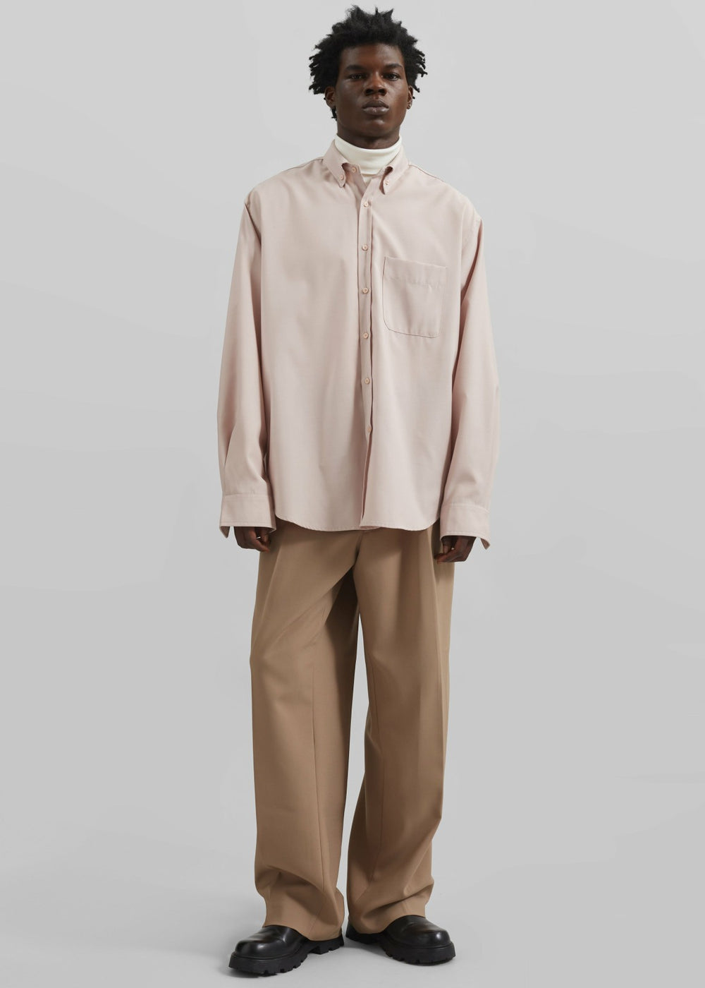 Mason Button Up Shirt - Light Peach