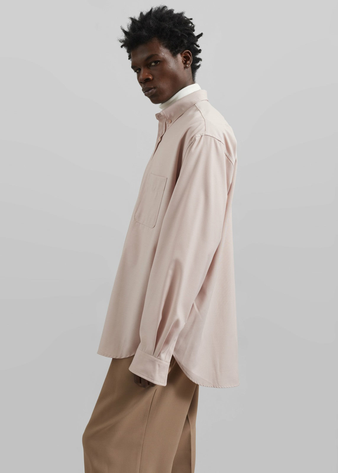 Mason Button Up Shirt - Light Peach