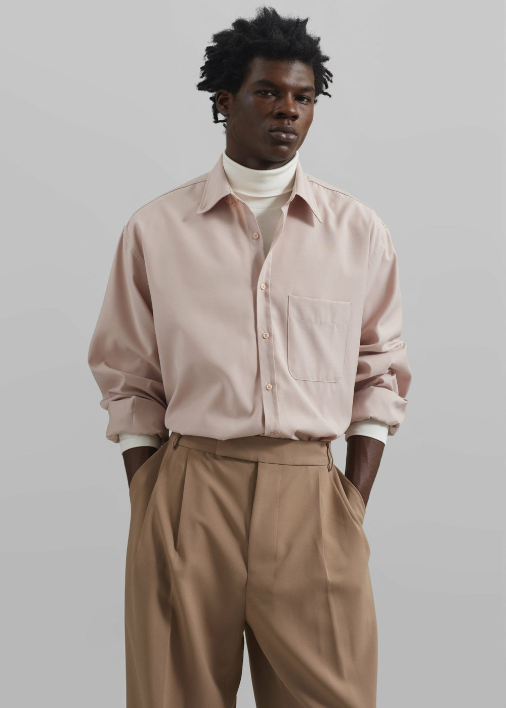 Mason Button Up Shirt - Light Peach