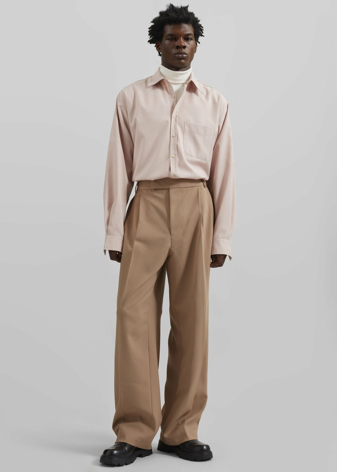 Mason Button Up Shirt - Light Peach