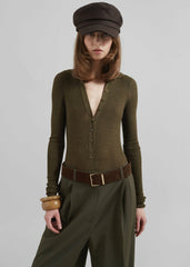 Evro Suede Leather Belt - Brown/Gold