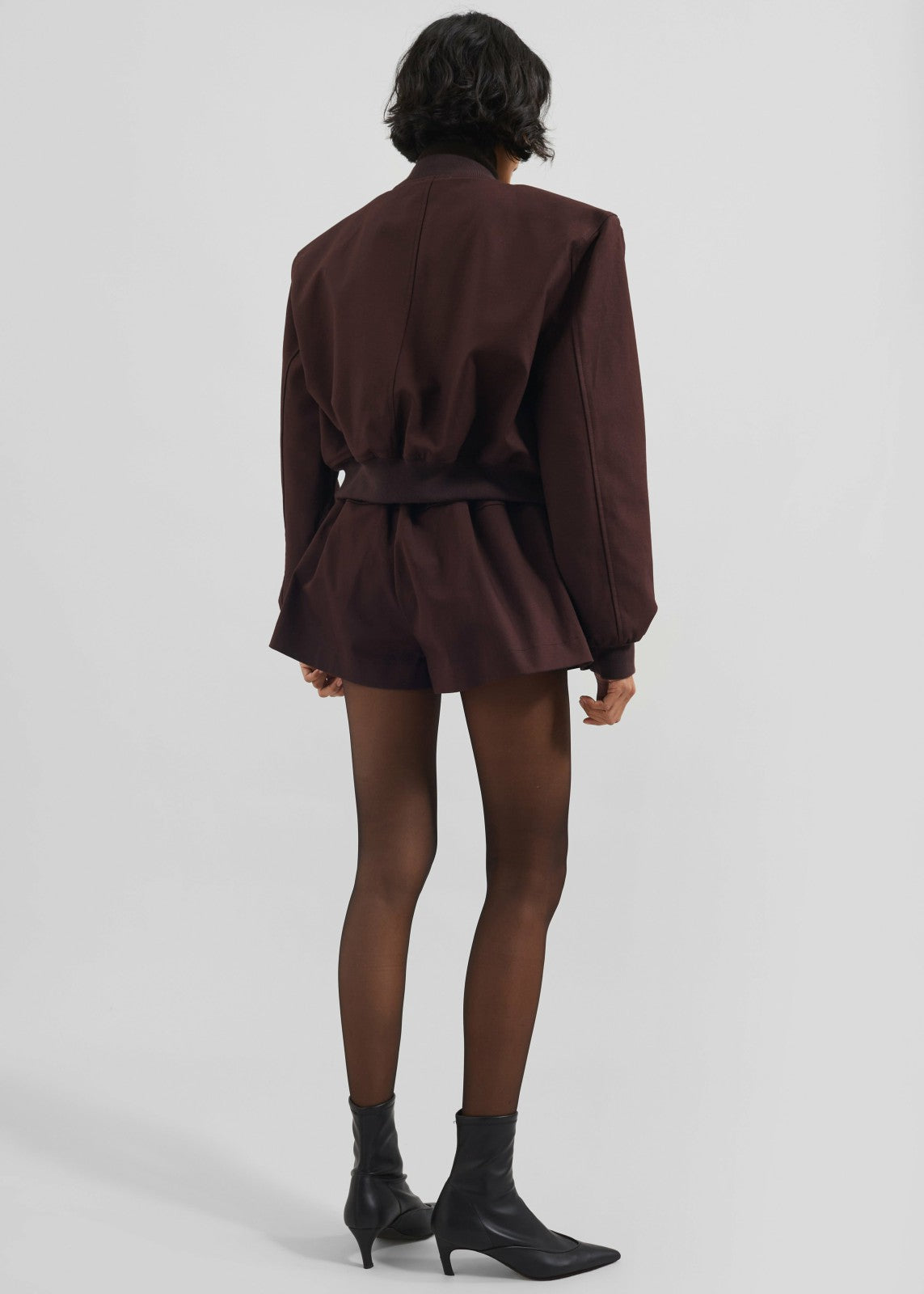 Pomona Crop Bomber Jacket - Burgundy