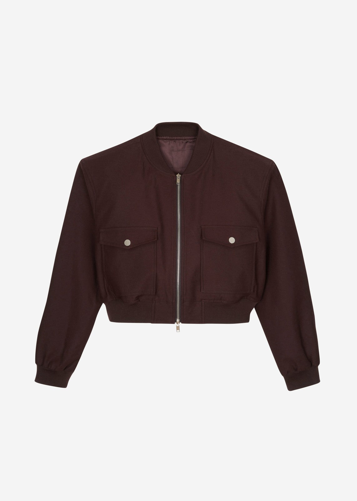 Pomona Crop Bomber Jacket - Burgundy