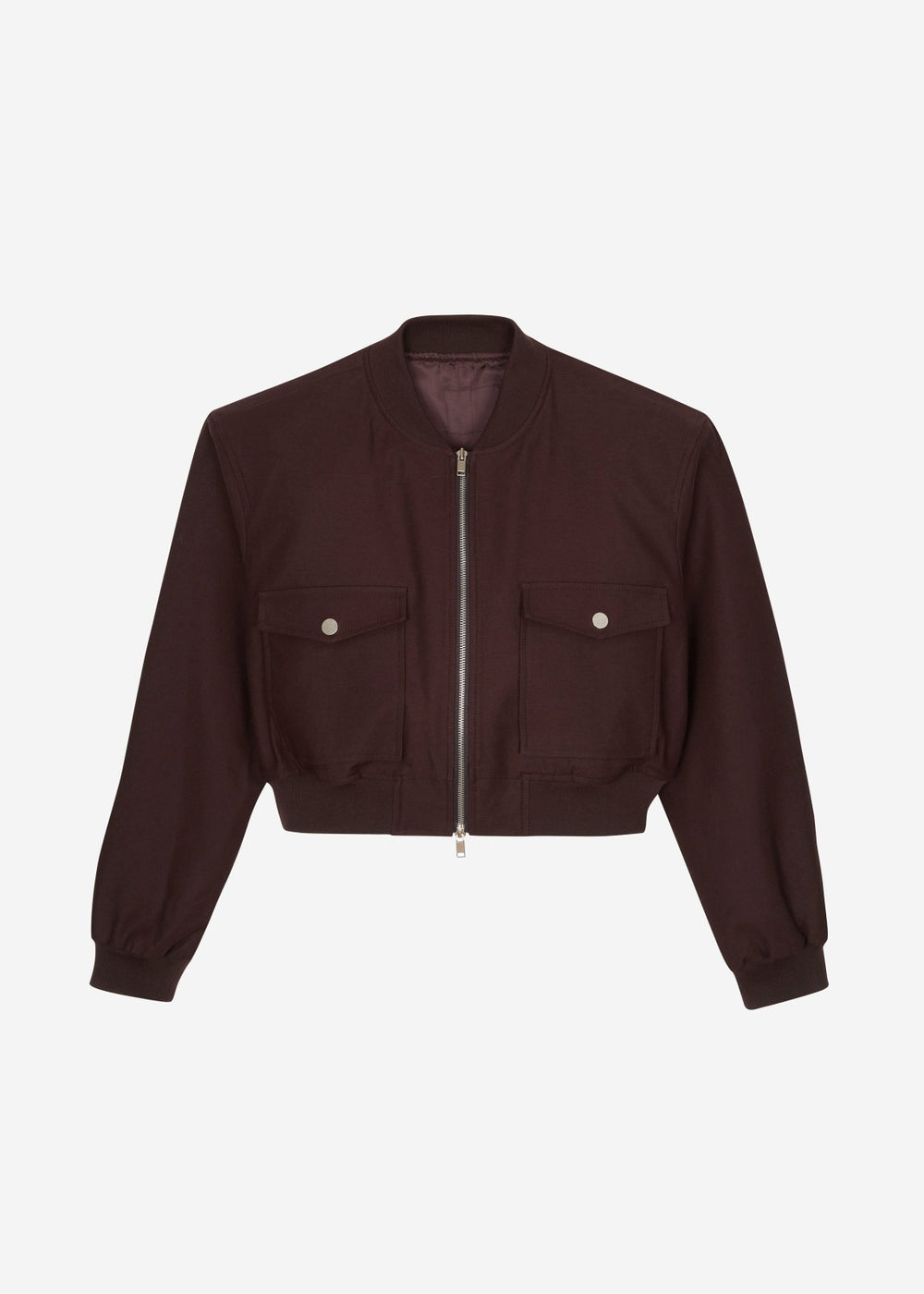Pomona Crop Bomber Jacket - Burgundy