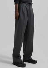Beo Wool Flannel Suit Pants - Charcoal