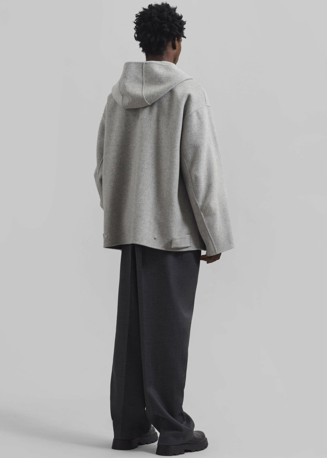 Rye Hooded Wool Jacket - Grey Melange