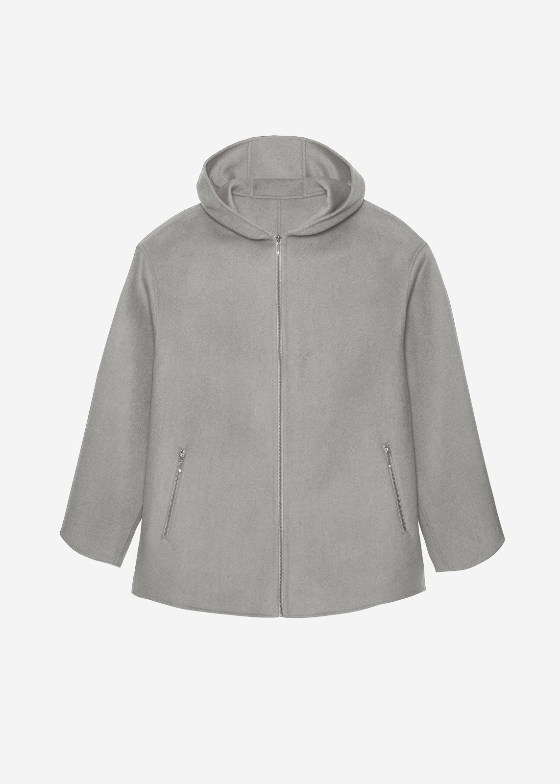 Rye Hooded Wool Jacket - Grey Melange
