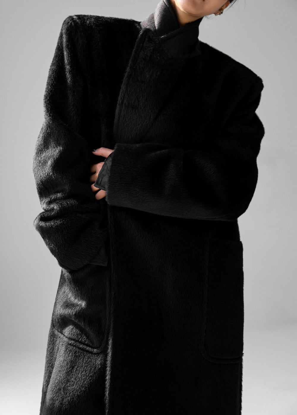 Jaylene Oversized Wool Coat - Black