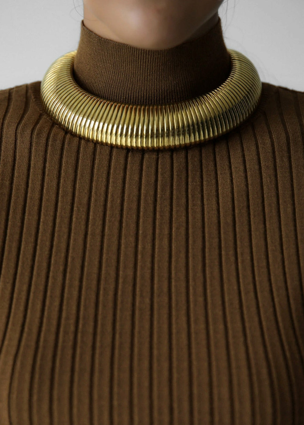 Jennis Turtleneck Top - Olive Brown