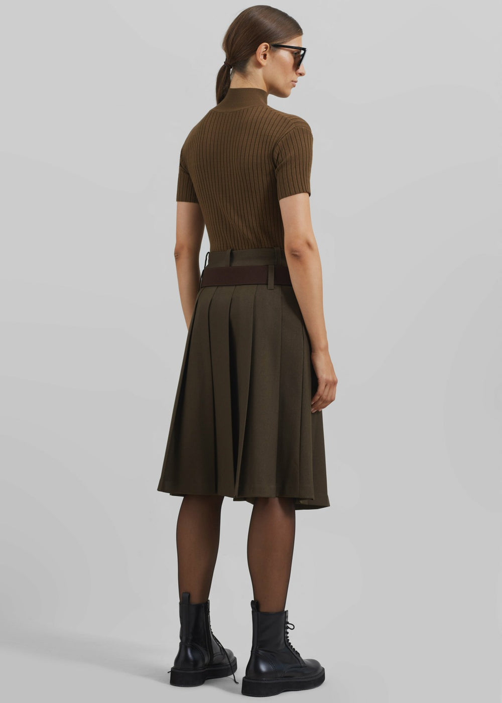 Jennis Turtleneck Top - Olive Brown