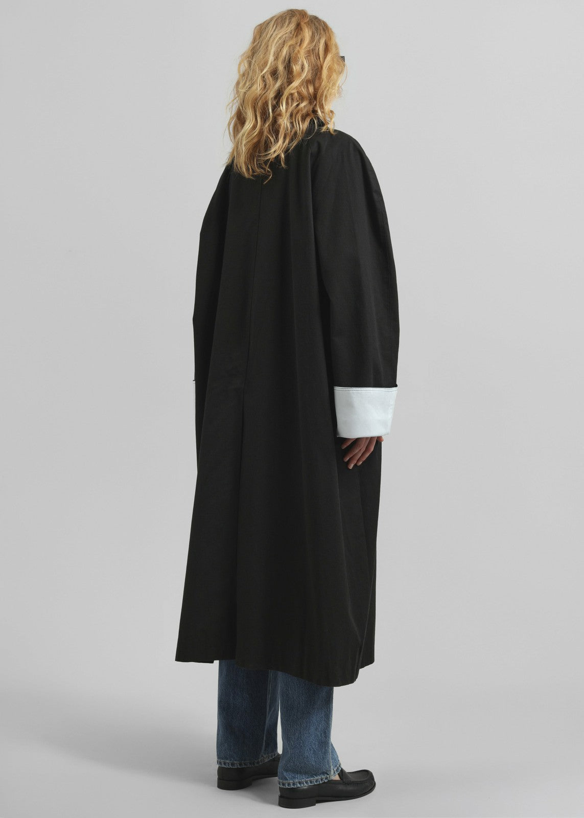 Arlise Oversized Trench Coat - Black