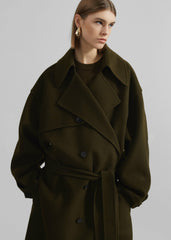 Mavis Long Coat - Khaki