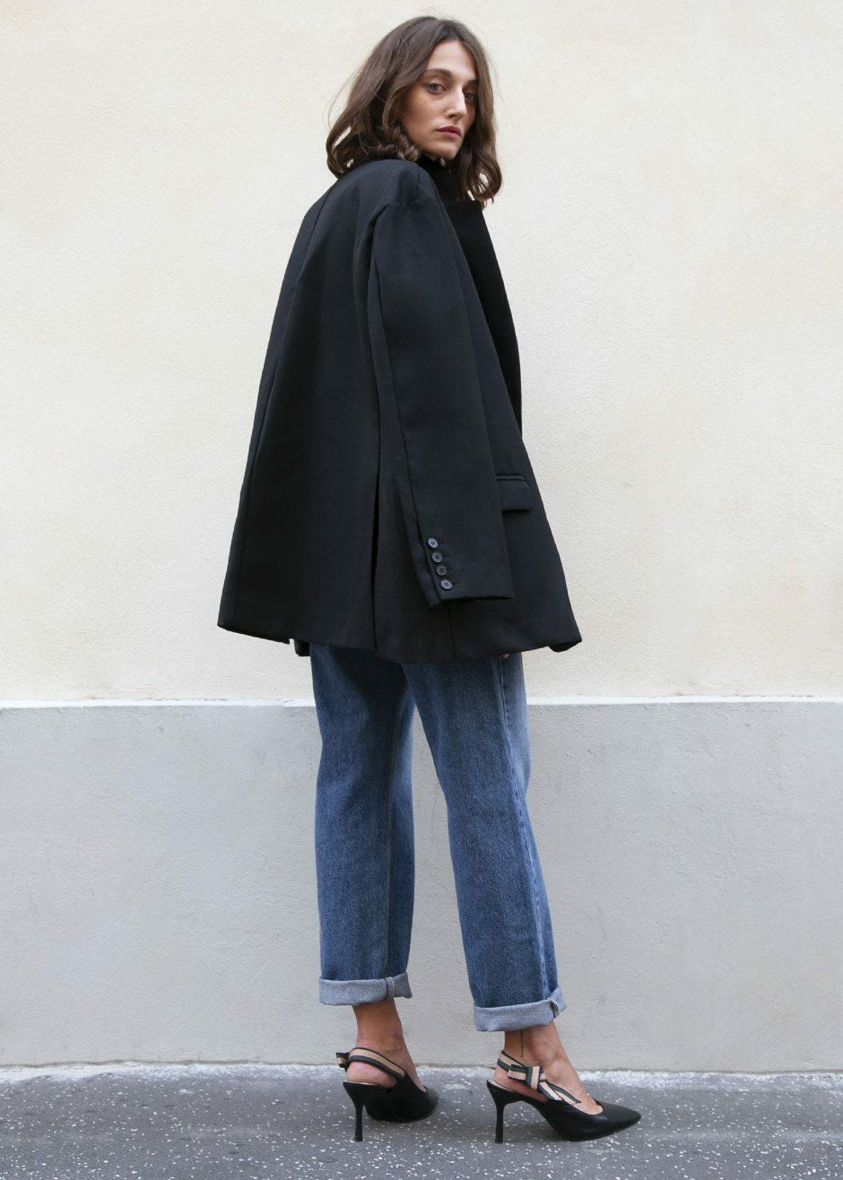 Frankie Oversized Boyfriend Blazer - Black