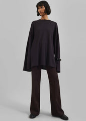 Rio Oversized Sleeve Tee - Dark Plum