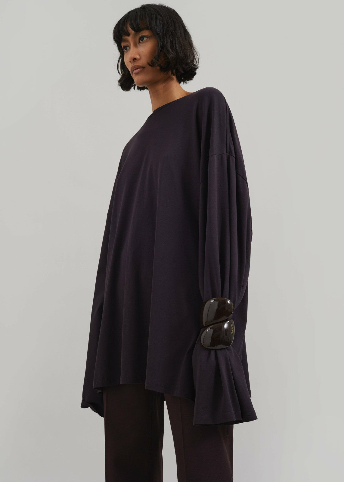 Rio Oversized Sleeve Tee - Dark Plum