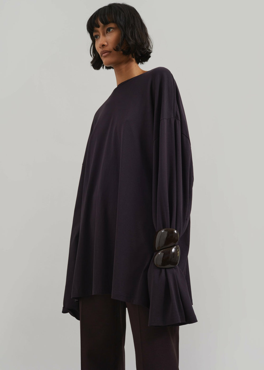 Rio Oversized Sleeve Tee - Dark Plum