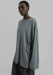 Rio Oversized Sleeve Tee - Dark Grey Melange