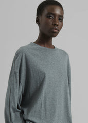Rio Oversized Sleeve Tee - Dark Grey Melange
