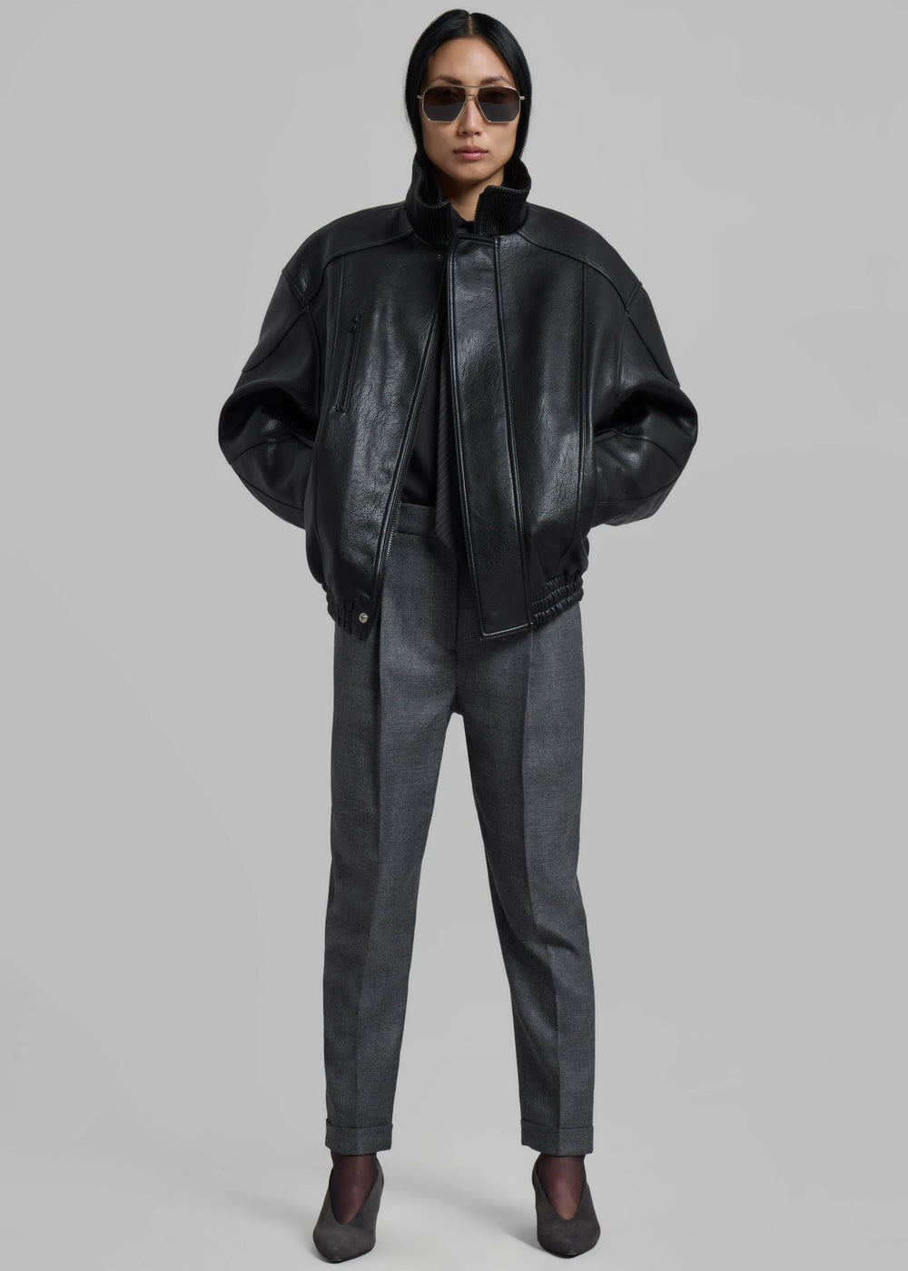 Zion Quilted Bomber Jacket - Black