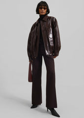 Risner Faux Leather Jacket - Burgundy