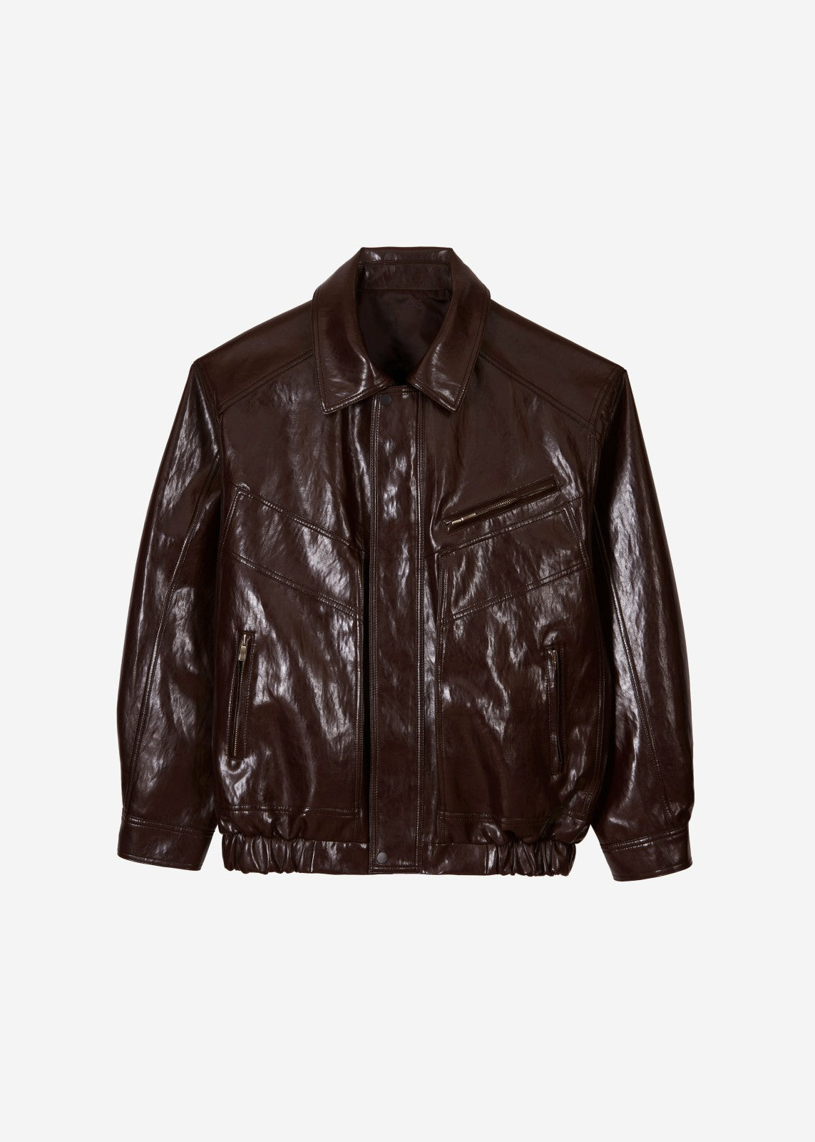 Risner Faux Leather Jacket - Burgundy