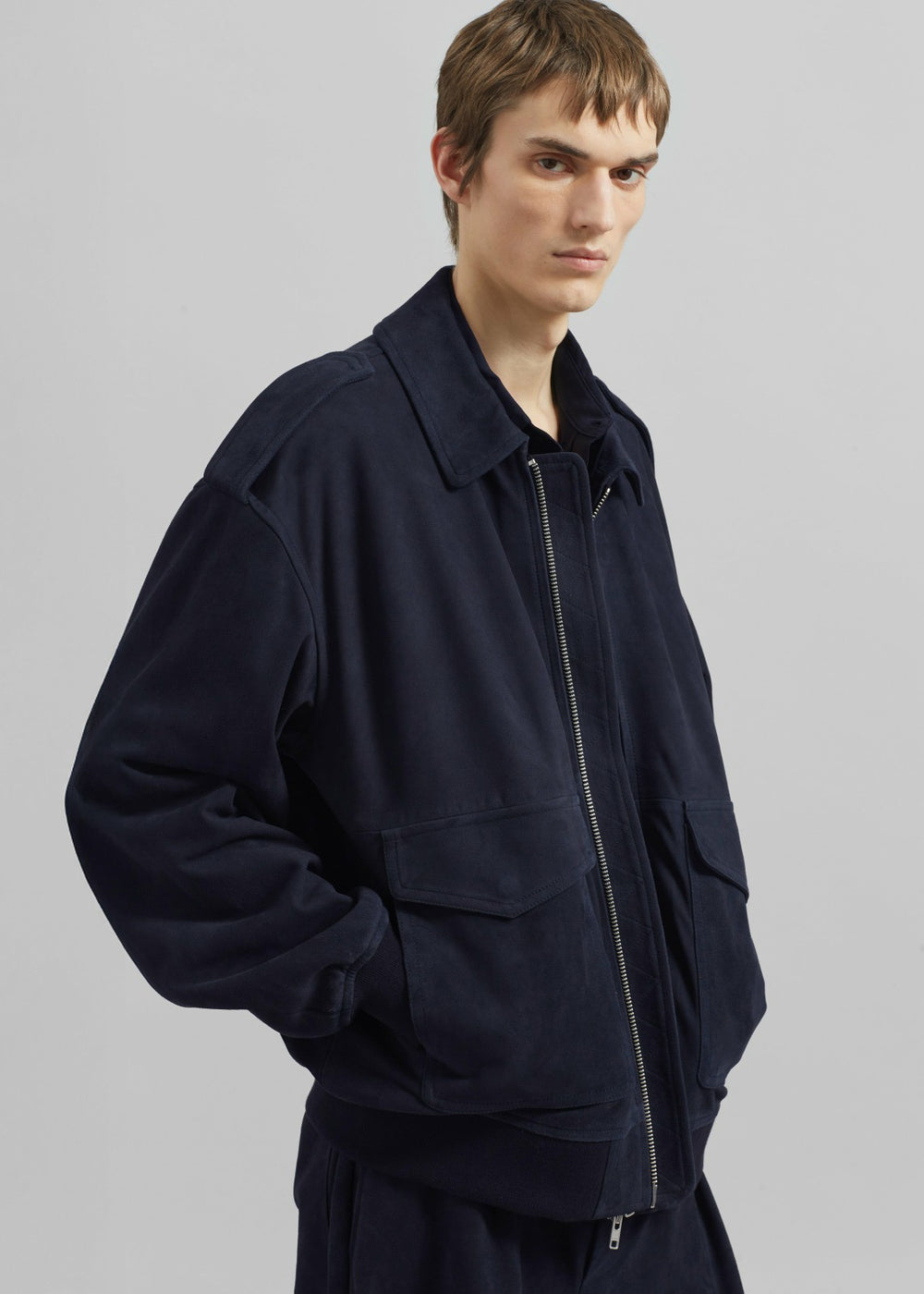 Viper Suede Jacket - Navy