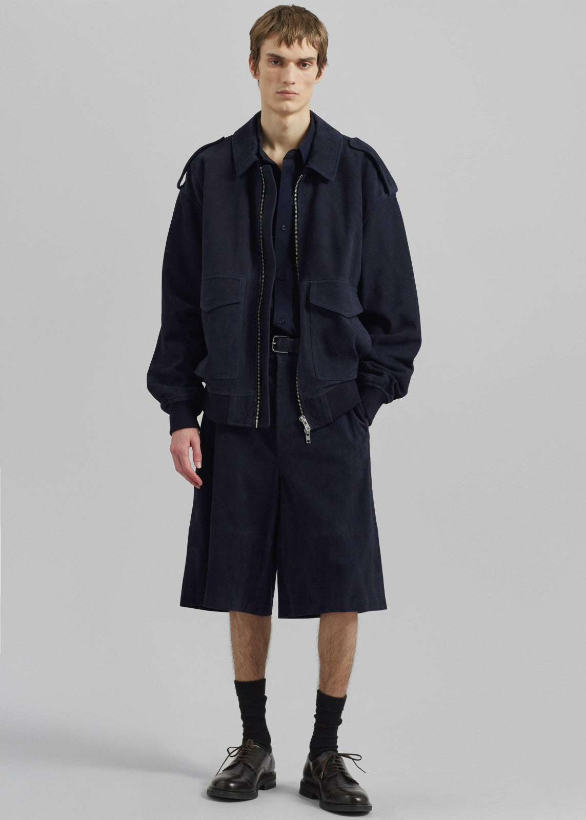 Viper Suede Jacket - Navy