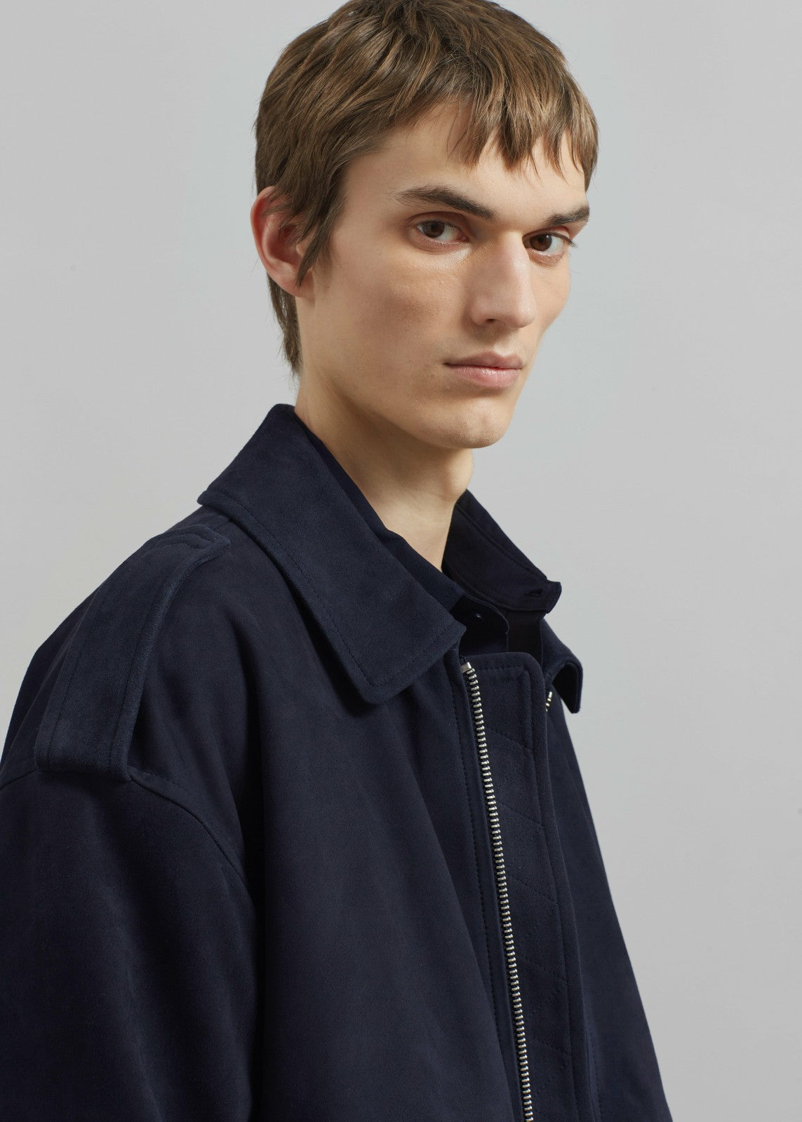 Viper Suede Jacket - Navy
