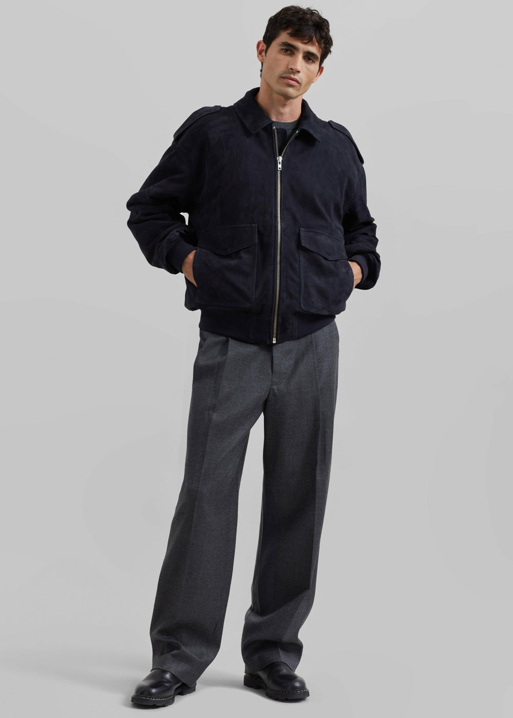 Viper Suede Jacket - Navy