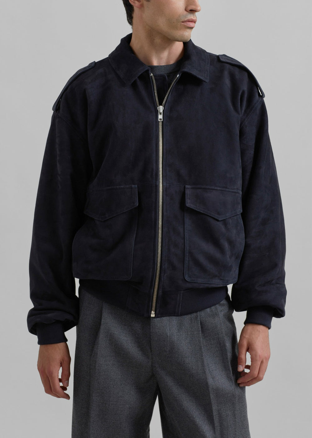Viper Suede Jacket - Navy