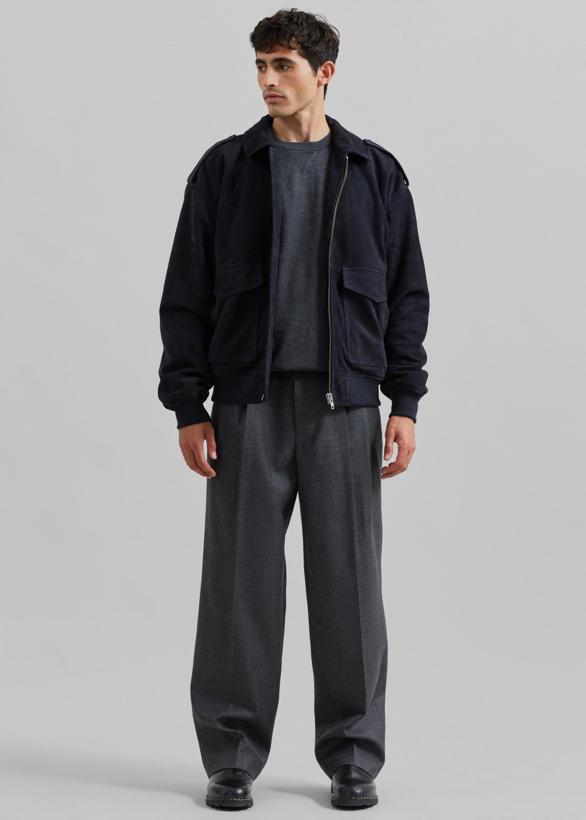 Viper Suede Jacket - Navy