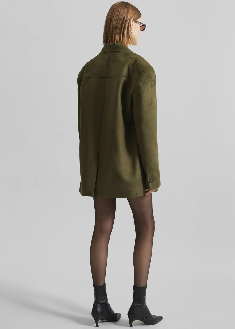 Merida Faux Suede Blazer - Khaki