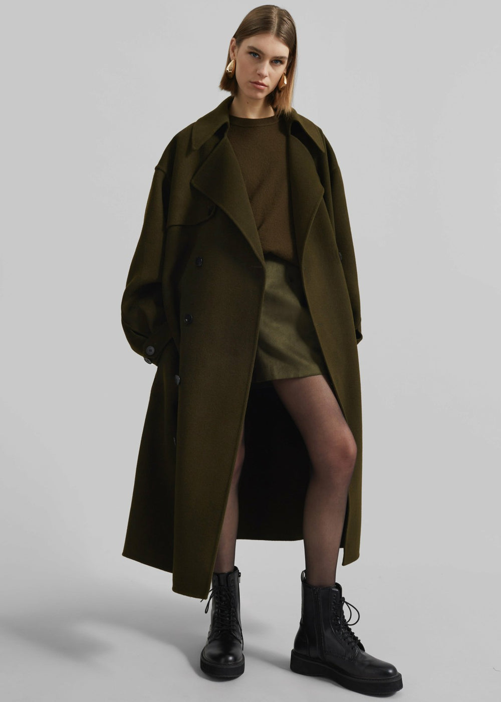 Merida Faux Suede Shorts - Khaki