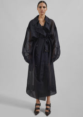 Mavis Oversized Sheer Trench - Black