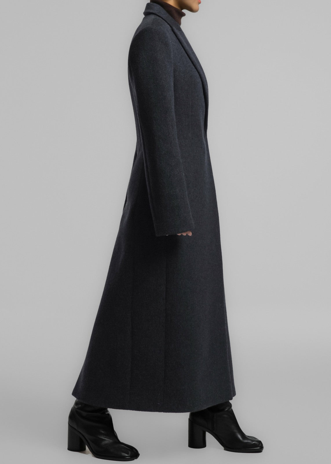 Melva Long Coat - Charcoal