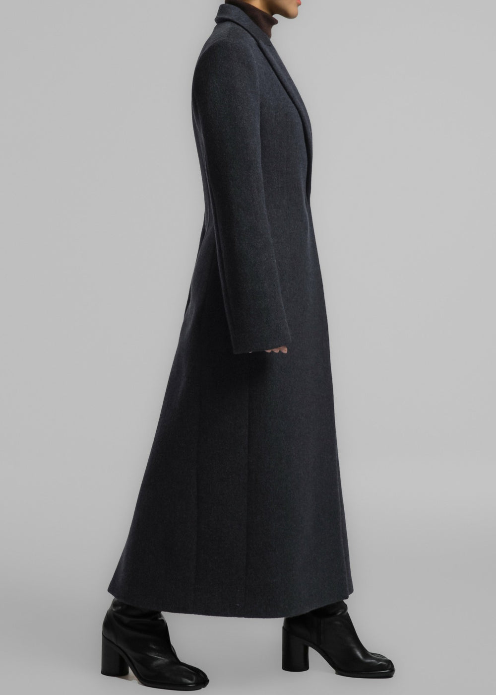 Melva Long Coat - Charcoal