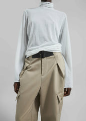 Matin Fine Cotton Knit Turtleneck - White