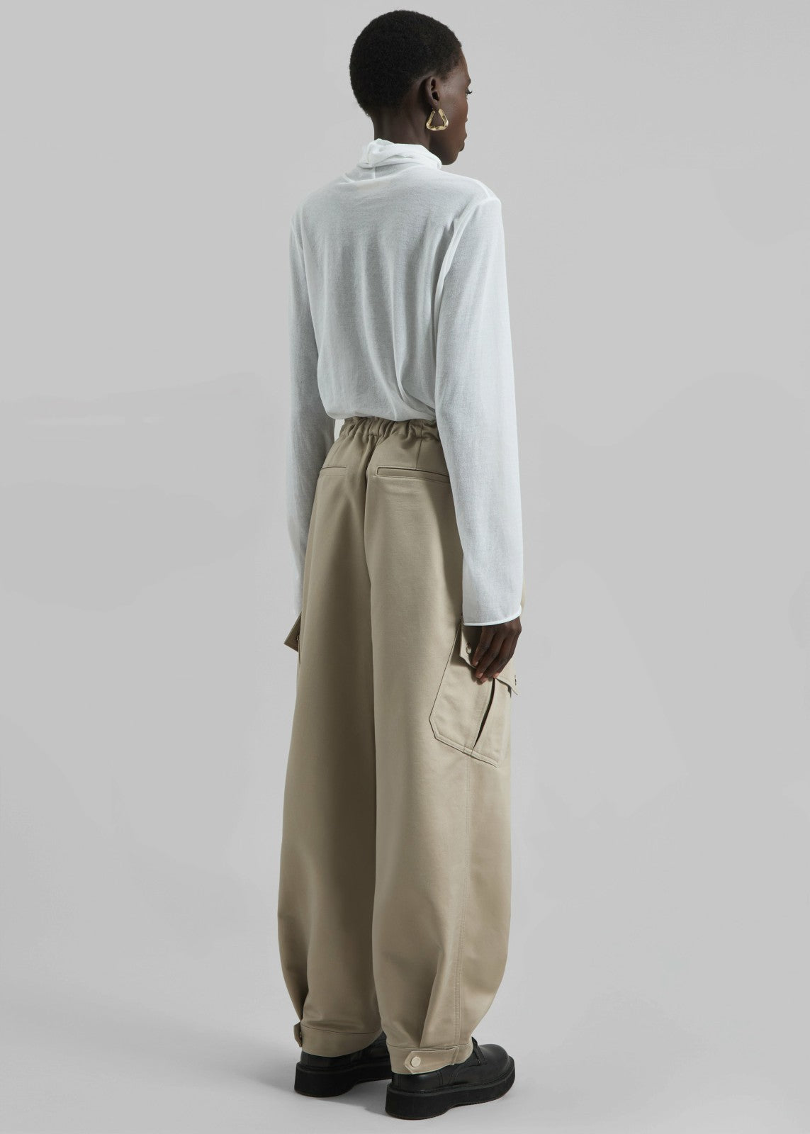 Matin Fine Cotton Knit Turtleneck - White