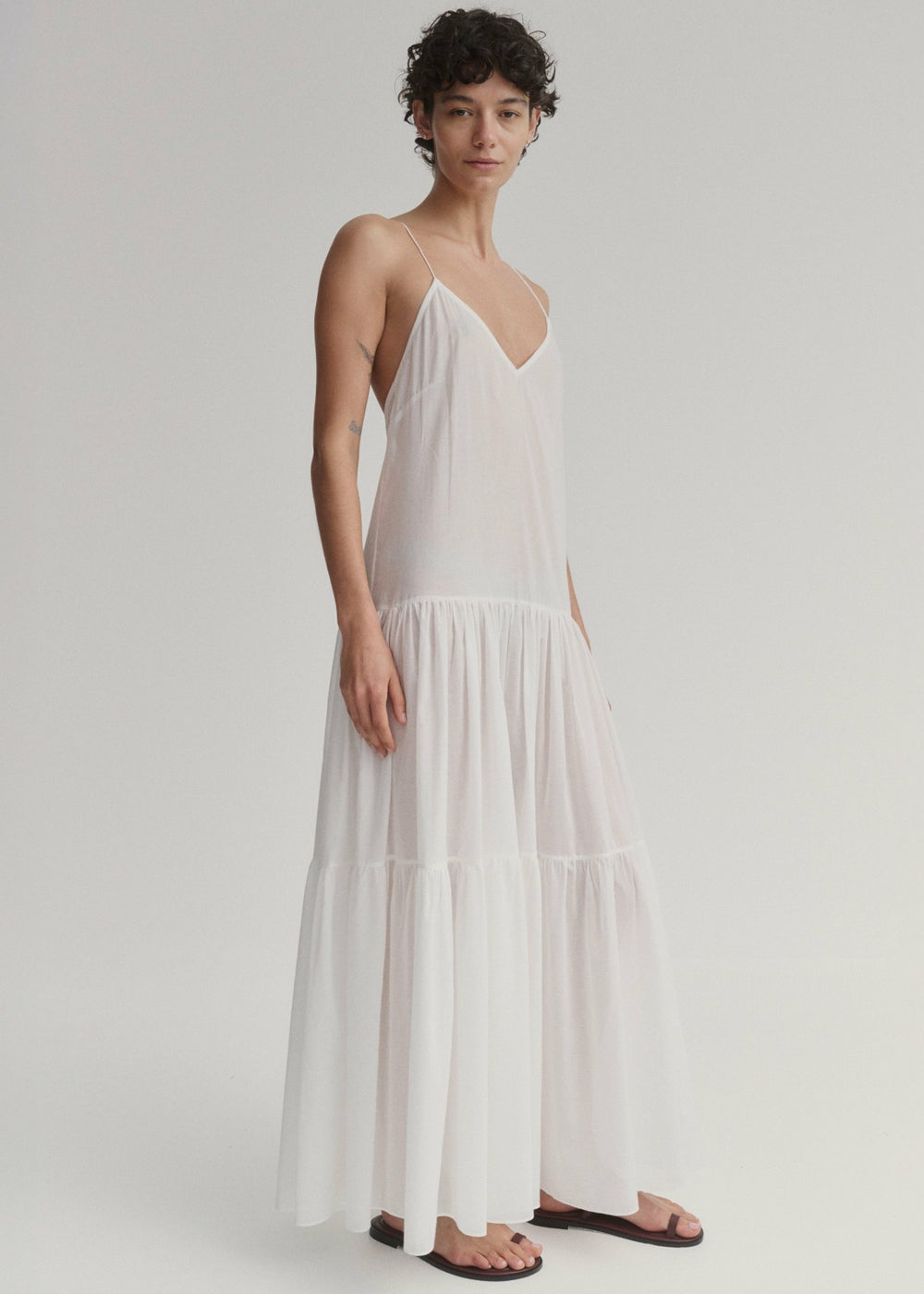 Matin Tiered Cotton Dress - White